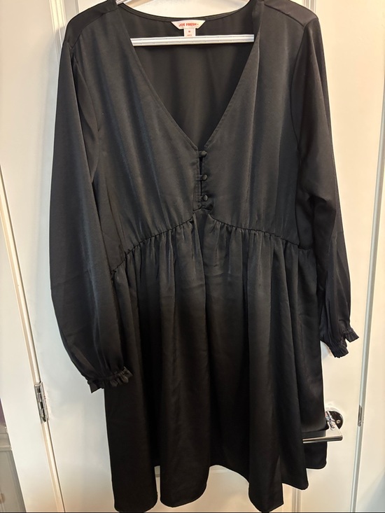 Joe Fresh Dresses & Skirts - Joe Fresh Black V-Neck Long Sleeve Babydoll Tunic Dress